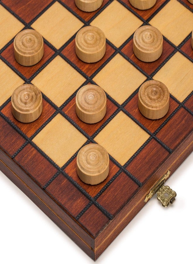Wegiel Checkers Set in Folding Wooden Case - 100 Playing Field - 15-1/2'' - Image 3